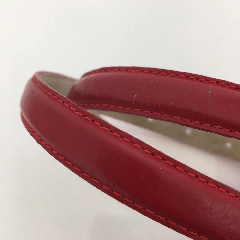 Vintage Liz Claiborne Thin Leather Belt Red VTG 80’s 90”s Women’s Size Small